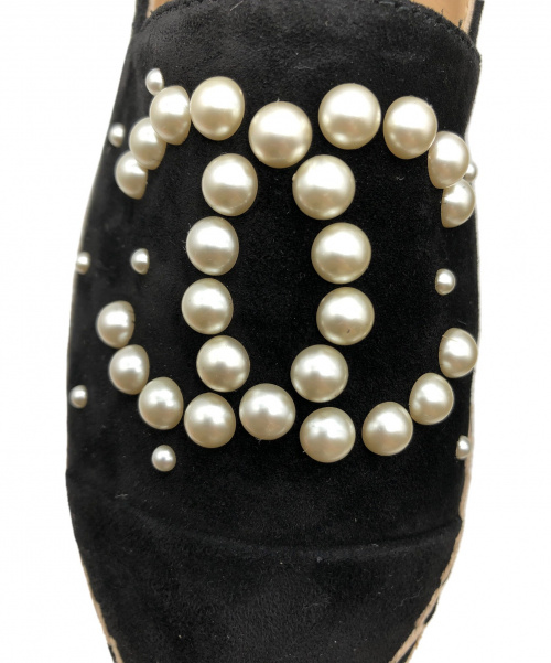 CHANEL（シャネル）CHANEL (シャネル) パールココマークエスパドリーユ ブラック サイズ:37 G29762の古着・服飾アイテム