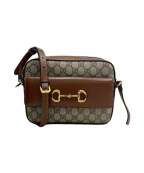 GUCCIグッチ）の古着「ホースビット1955スモールショルダーバッグ」｜ブラウン×ベージュ