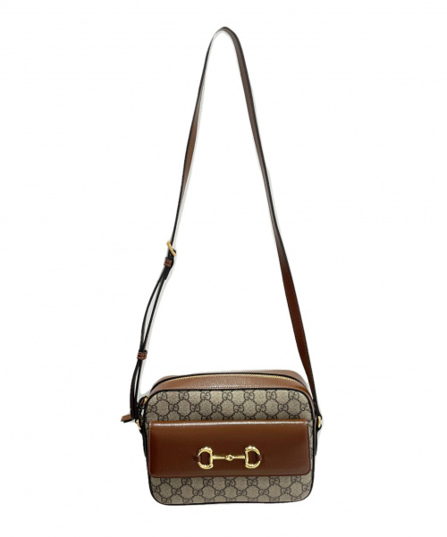 GUCCI（グッチ）GUCCI (グッチ) ホースビット1955スモールショルダーバッグ ブラウン×ベージュ サイズ:- ＧＧスプリームキャンバスの古着・服飾アイテム
