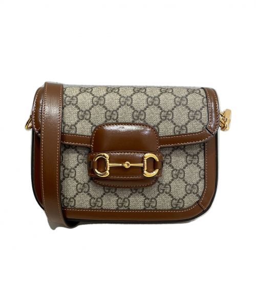 GUCCI（グッチ）GUCCI (グッチ) ホースビット1955ミニバッグ ブラウン サイズ:- GGスプリームキャンバスの古着・服飾アイテム