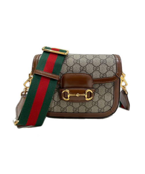 GUCCI（グッチ）GUCCI (グッチ) ホースビット1955ミニバッグ ブラウン サイズ:- GGスプリームキャンバスの古着・服飾アイテム