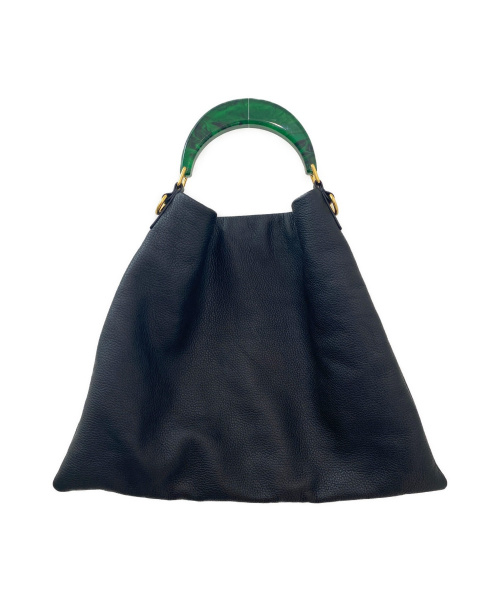 MARNI（マルニ）MARNI (マルニ) ハンマードカーフスキン HOBO バッグ ブラック サイズ:mediumの古着・服飾アイテム