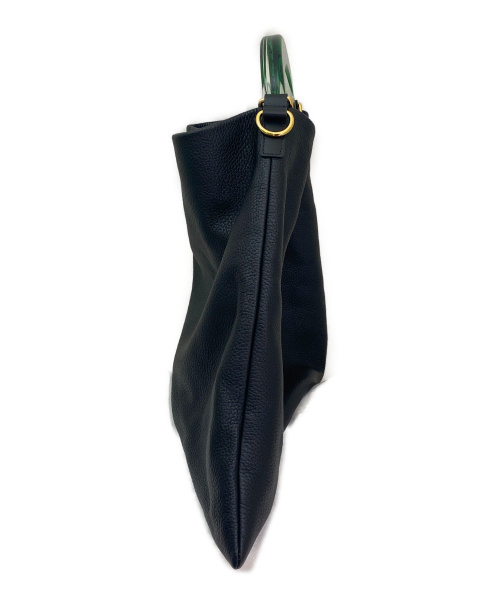 MARNI（マルニ）MARNI (マルニ) ハンマードカーフスキン HOBO バッグ ブラック サイズ:mediumの古着・服飾アイテム