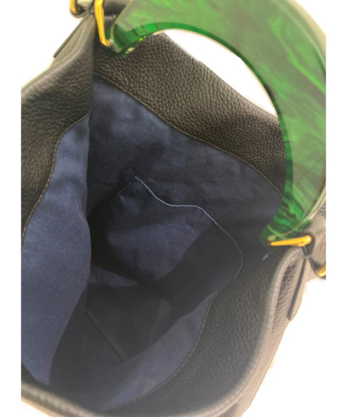 MARNI（マルニ）MARNI (マルニ) ハンマードカーフスキン HOBO バッグ ブラック サイズ:mediumの古着・服飾アイテム
