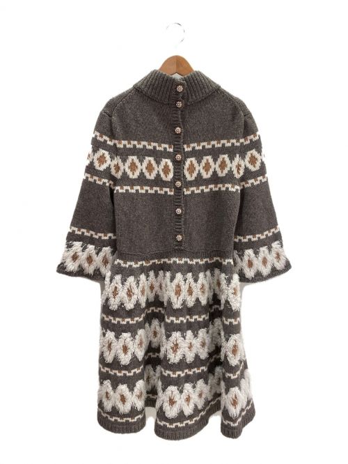 CHANEL（シャネル）CHANEL (シャネル) フラワーニットワンピース グレー サイズ:38 未使用品の古着・服飾アイテム