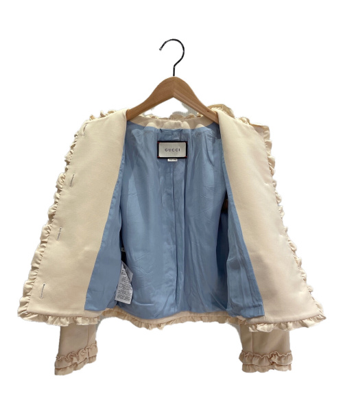 GUCCI（グッチ）GUCCI (グッチ) ノーカラージャケット アイボリー サイズ:38の古着・服飾アイテム