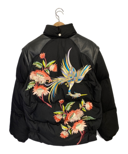 GUCCI（グッチ）GUCCI (グッチ) ヨークレザーバック刺繍ダウンジャケット ブラック サイズ:44の古着・服飾アイテム