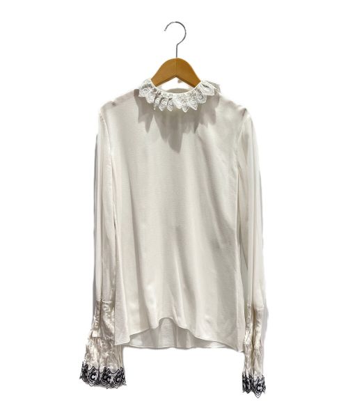 Chloe（クロエ）Chloe (クロエ) フリルブラウス ホワイト サイズ:36 未使用品の古着・服飾アイテム