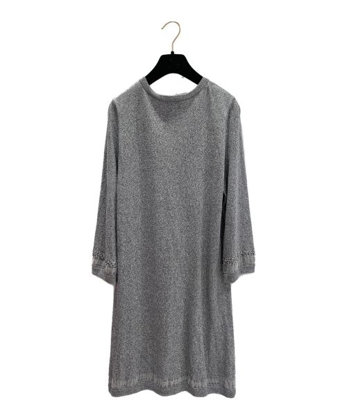 CHANEL（シャネル）CHANEL (シャネル) ビジューカットソーワンピース グレー サイズ:36の古着・服飾アイテム