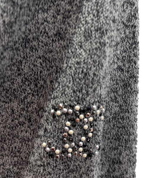 CHANEL（シャネル）CHANEL (シャネル) ビジューカットソーワンピース グレー サイズ:36の古着・服飾アイテム