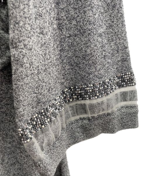 CHANEL（シャネル）CHANEL (シャネル) ビジューカットソーワンピース グレー サイズ:36の古着・服飾アイテム