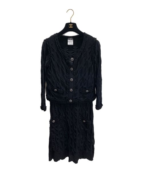 CHANEL（シャネル）CHANEL (シャネル) ココボタンアンサンブルカーディガン ブラック サイズ:38の古着・服飾アイテム