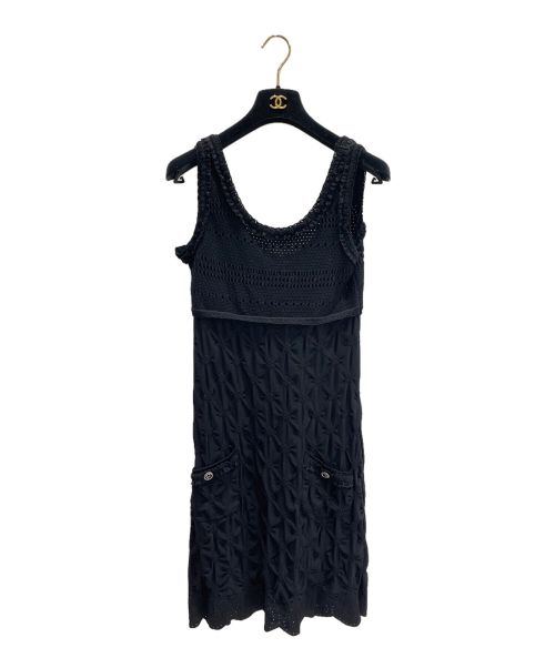 CHANEL（シャネル）CHANEL (シャネル) ココボタンアンサンブルカーディガン ブラック サイズ:38の古着・服飾アイテム