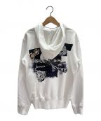 CHANELシャネル）の古着「グラフティロゴジップアップパーカー」｜ホワイト