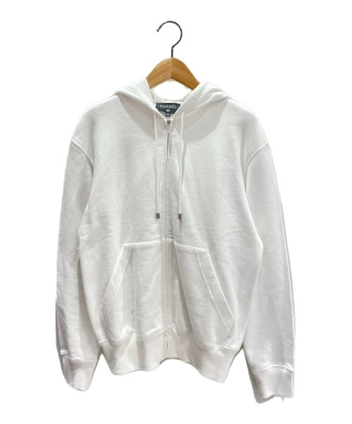 CHANEL（シャネル）CHANEL (シャネル) グラフティロゴジップアップパーカー  ホワイト サイズ:XSの古着・服飾アイテム
