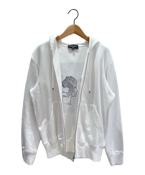 CHANEL（シャネル）CHANEL (シャネル) グラフティロゴジップアップパーカー  ホワイト サイズ:XSの古着・服飾アイテム