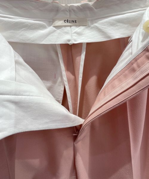 CELINE（セリーヌ）CELINE (セリーヌ) センタープレスパンツ ピンク サイズ:34の古着・服飾アイテム
