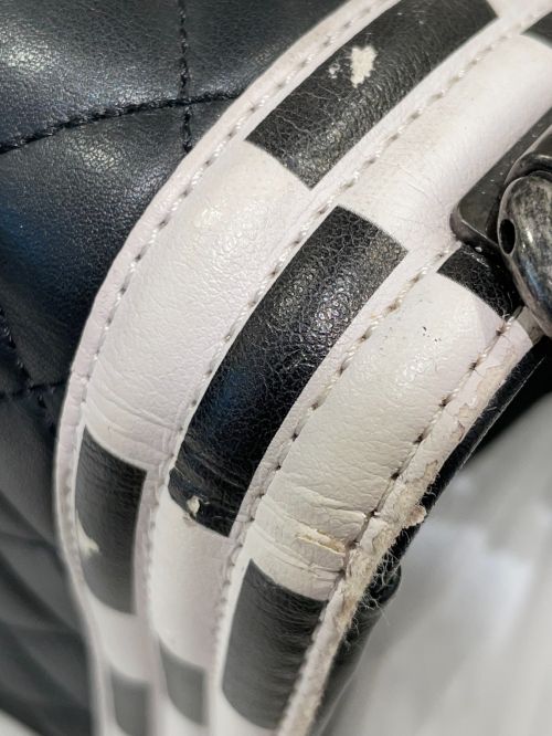 CHANEL（シャネル）CHANEL (シャネル) チェッカーボードトリムバッグ ブラック×ホワイト サイズ:-の古着・服飾アイテム