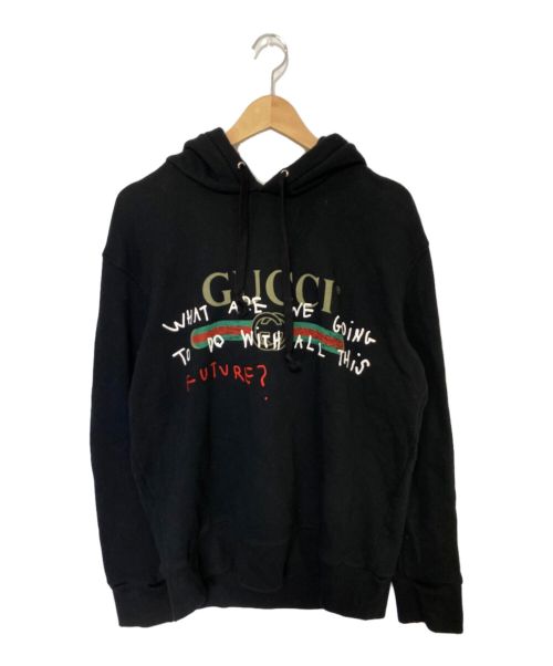 GUCCI（グッチ）GUCCI (グッチ) ロゴパーカー ブラック サイズ:Ｍの古着・服飾アイテム