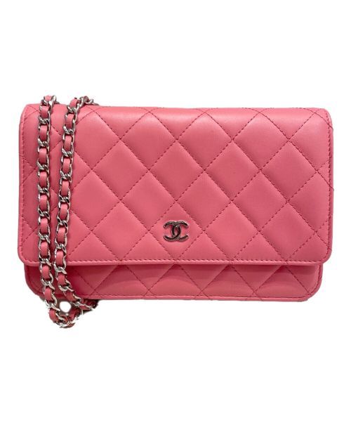CHANEL（シャネル）CHANEL (シャネル) ウォレットチェーンバッグ ピンク サイズ:-の古着・服飾アイテム