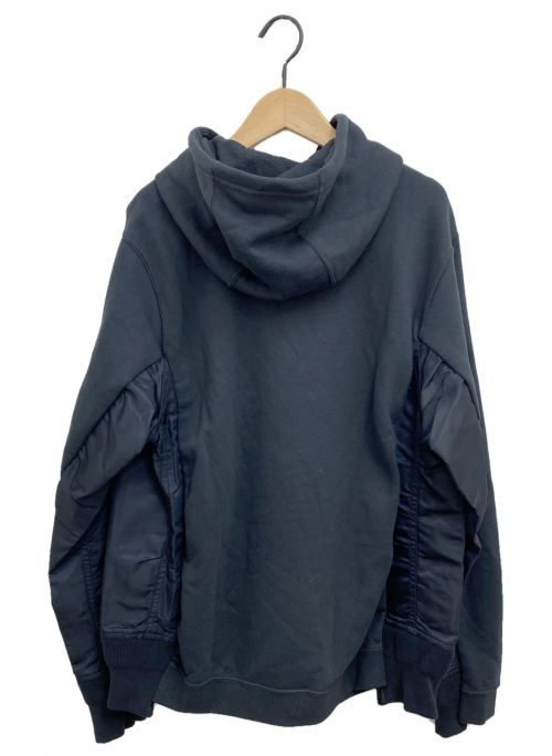 sacai（サカイ）sacai (サカイ) ×NIKE ロゴプリントカスタムパーカー ブラック サイズ:2の古着・服飾アイテム