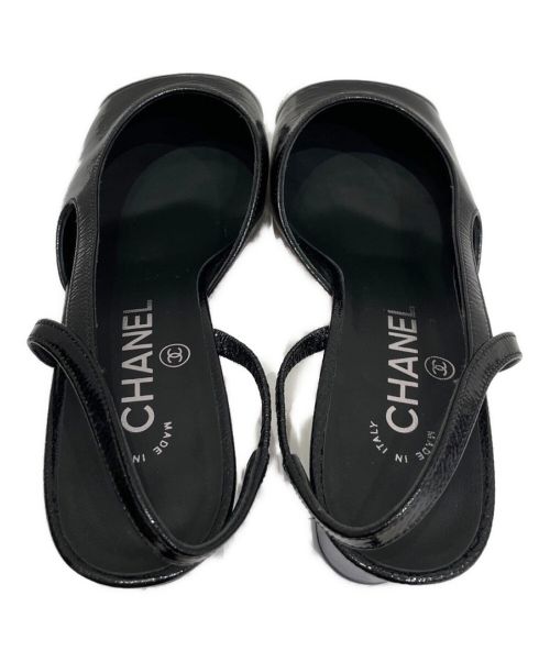 CHANEL（シャネル）CHANEL (シャネル) スリングパンプス ブラック サイズ:371/2 未使用品の古着・服飾アイテム