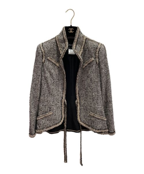 CHANEL（シャネル）CHANEL (シャネル) セットアップスーツ ベージュ×ブラック サイズ:38の古着・服飾アイテム