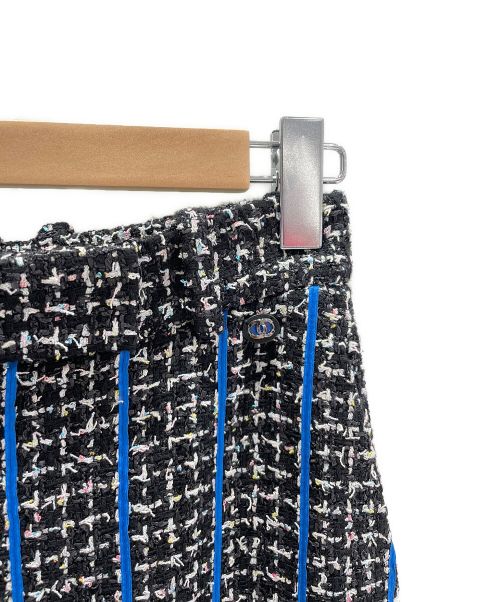 CHANEL（シャネル）CHANEL (シャネル) ツイードパンツ ブラック×ブルー サイズ:36の古着・服飾アイテム