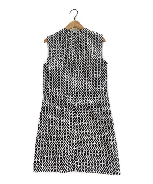 VALENTINO（ヴァレンティノ）VALENTINO (ヴァレンティノ) オプティカルヴァレンティノブークレショートドレス ホワイト×ブラック サイズ:36の古着・服飾アイテム
