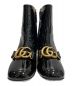 GUCCI (グッチ) ダブルGパテントアンクルブーツ ブラック サイズ:37 1/2：49800円