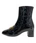 中古・古着 GUCCI (グッチ) ダブルGパテントアンクルブーツ ブラック サイズ:37 1/2：49800円