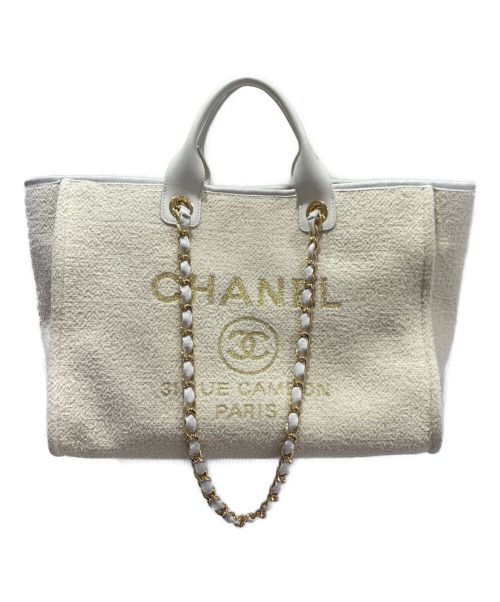 CHANEL（シャネル）CHANEL (シャネル) ドーヴィルショッピングトート アイボリー サイズ:-の古着・服飾アイテム