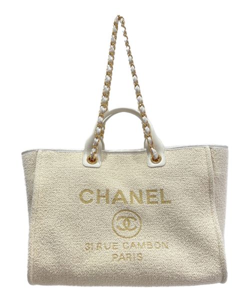 CHANEL（シャネル）CHANEL (シャネル) ドーヴィルショッピングトート アイボリー サイズ:-の古着・服飾アイテム