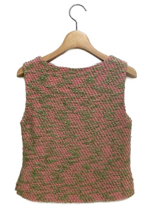 CHANEL（シャネル）CHANEL (シャネル) ツイードセットアップ グリーン×ピンク サイズ:36の古着・服飾アイテム