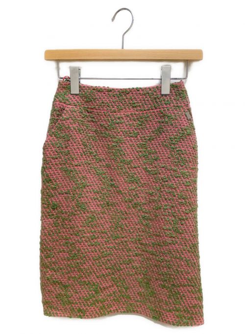 CHANEL（シャネル）CHANEL (シャネル) ツイードセットアップ グリーン×ピンク サイズ:36の古着・服飾アイテム
