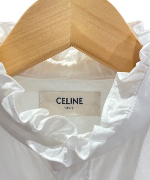 CELINE（セリーヌ）CELINE (セリーヌ) クラシックコットンポプリンシャツ ホワイト サイズ:40の古着・服飾アイテム