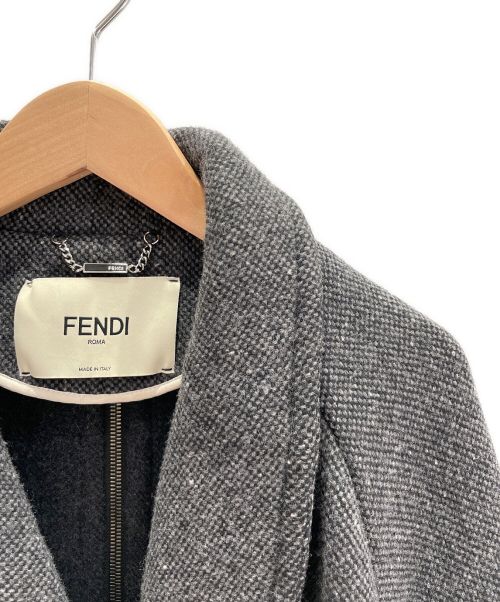 FENDI（フェンディ）FENDI (フェンディ) ポケットファーコート グレー サイズ:36の古着・服飾アイテム