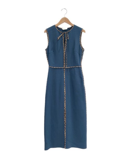 FENDI（フェンディ）FENDI (フェンディ) プリーツ切替ズッカ柄ワンピース ネイビー サイズ:36の古着・服飾アイテム