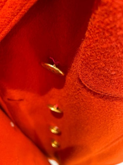 HERMES（エルメス）HERMES (エルメス) ダブルボタンコート オレンジ サイズ:38の古着・服飾アイテム