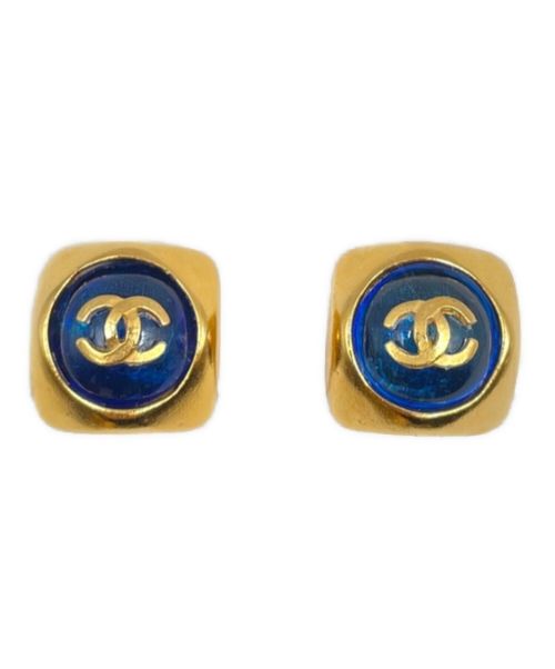 CHANEL（シャネル）CHANEL (シャネル) カラーストーンココマークイヤリング ブルーの古着・服飾アイテム