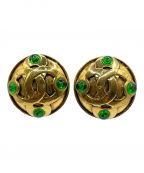 CHANELシャネル）の古着「ココマークカラーストーンイヤリング」｜グリーン