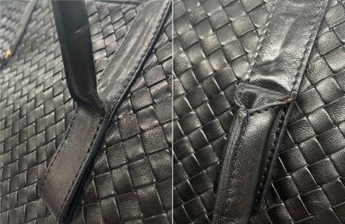 BOTTEGA VENETA（ボッテガベネタ）BOTTEGA VENETA (ボッテガベネタ) イントレチャートハンドバッグ ブラック サイズ:-の古着・服飾アイテム