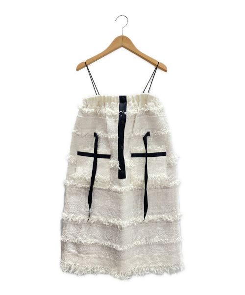 CHANEL（シャネル）CHANEL (シャネル) レースデザインベアトップ ホワイト サイズ:38の古着・服飾アイテム