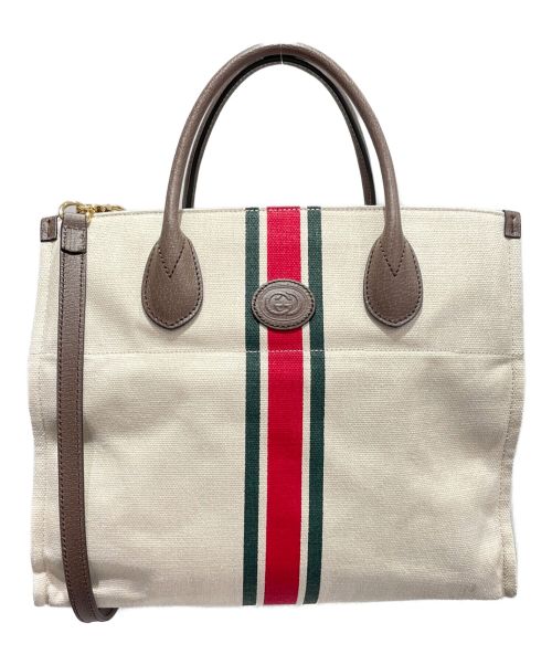 GUCCI（グッチ）GUCCI (グッチ) 2wayトートバッグ ベージュ サイズ:-の古着・服飾アイテム