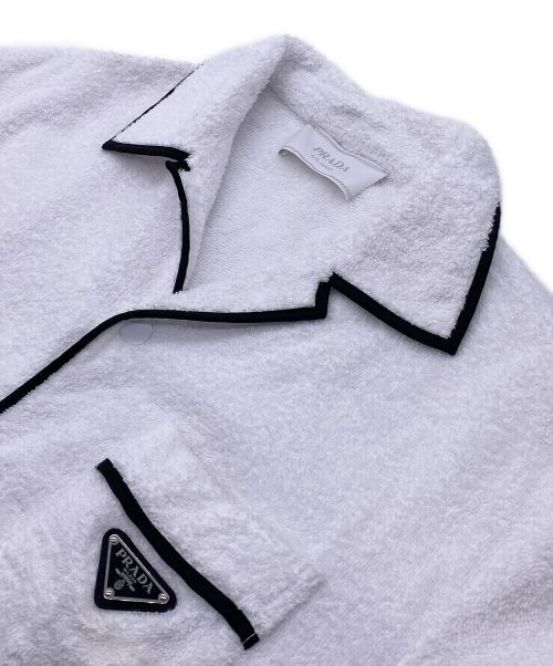 PRADA（プラダ）PRADA (プラダ) 21SS パイル地シャツ ホワイト サイズ:Mの古着・服飾アイテム