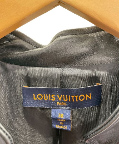 LOUIS VUITTON（ルイ ヴィトン）LOUIS VUITTON (ルイ ヴィトン) ツイードモノグラム柄ジャケット ネイビー×レッド サイズ:38の古着・服飾アイテム