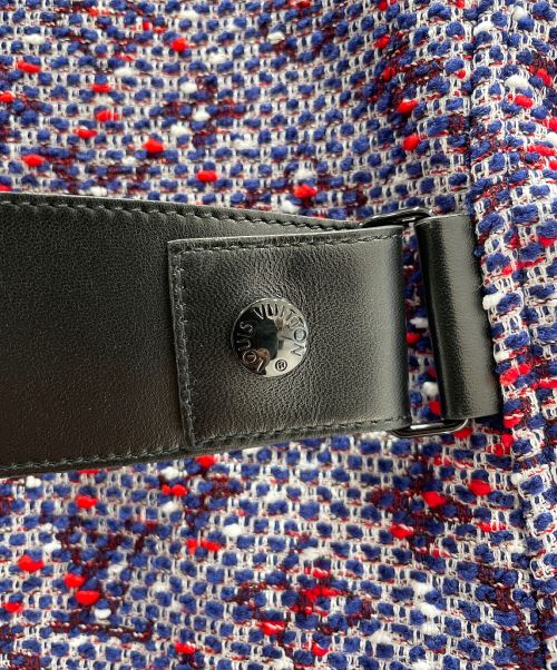 LOUIS VUITTON（ルイ ヴィトン）LOUIS VUITTON (ルイ ヴィトン) ツイードモノグラム柄ジャケット ネイビー×レッド サイズ:38の古着・服飾アイテム