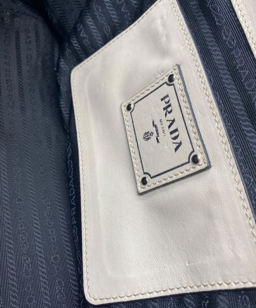 PRADA（プラダ）PRADA (プラダ) レザートートバッグ アイボリー×ブラック サイズ:-の古着・服飾アイテム