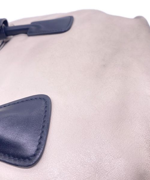 PRADA（プラダ）PRADA (プラダ) レザートートバッグ アイボリー×ブラック サイズ:-の古着・服飾アイテム