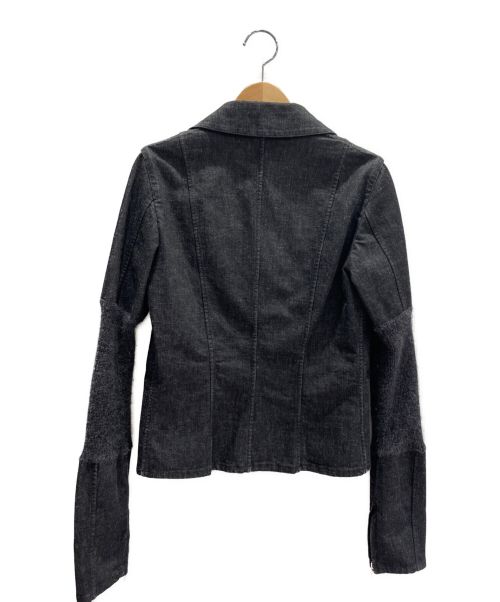CHANEL（シャネル）CHANEL (シャネル) カメリア切替デニムジャケット ブラック サイズ:36の古着・服飾アイテム